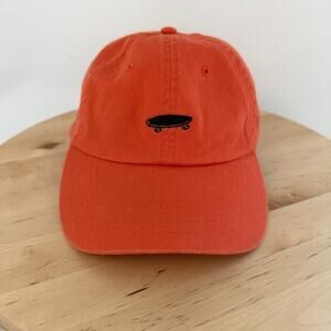 VANS Courtside Canvas Orange Hat Baseball Cap Skateboard Embroidered OS